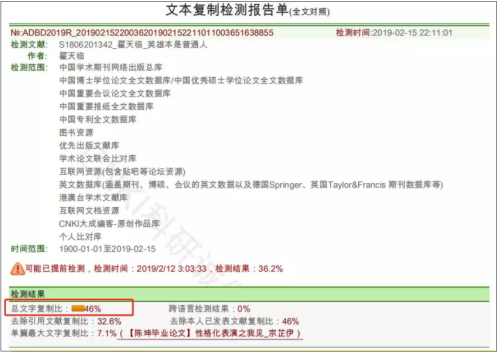 硕论中国知网(cnki 查重结果